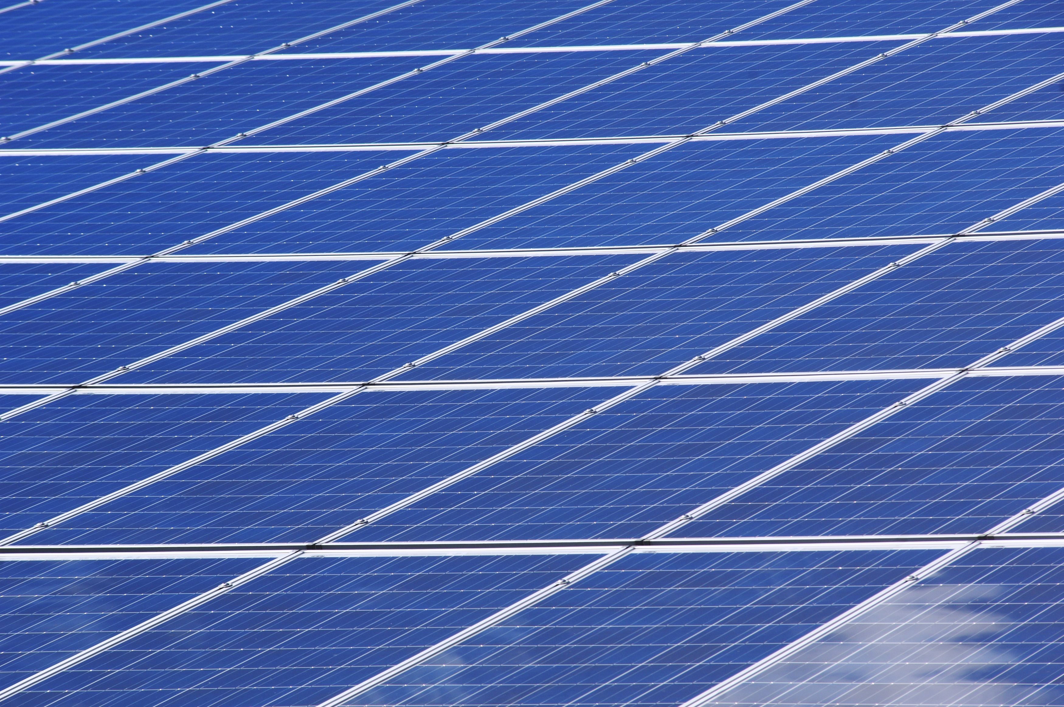 Solar panel installation on roof